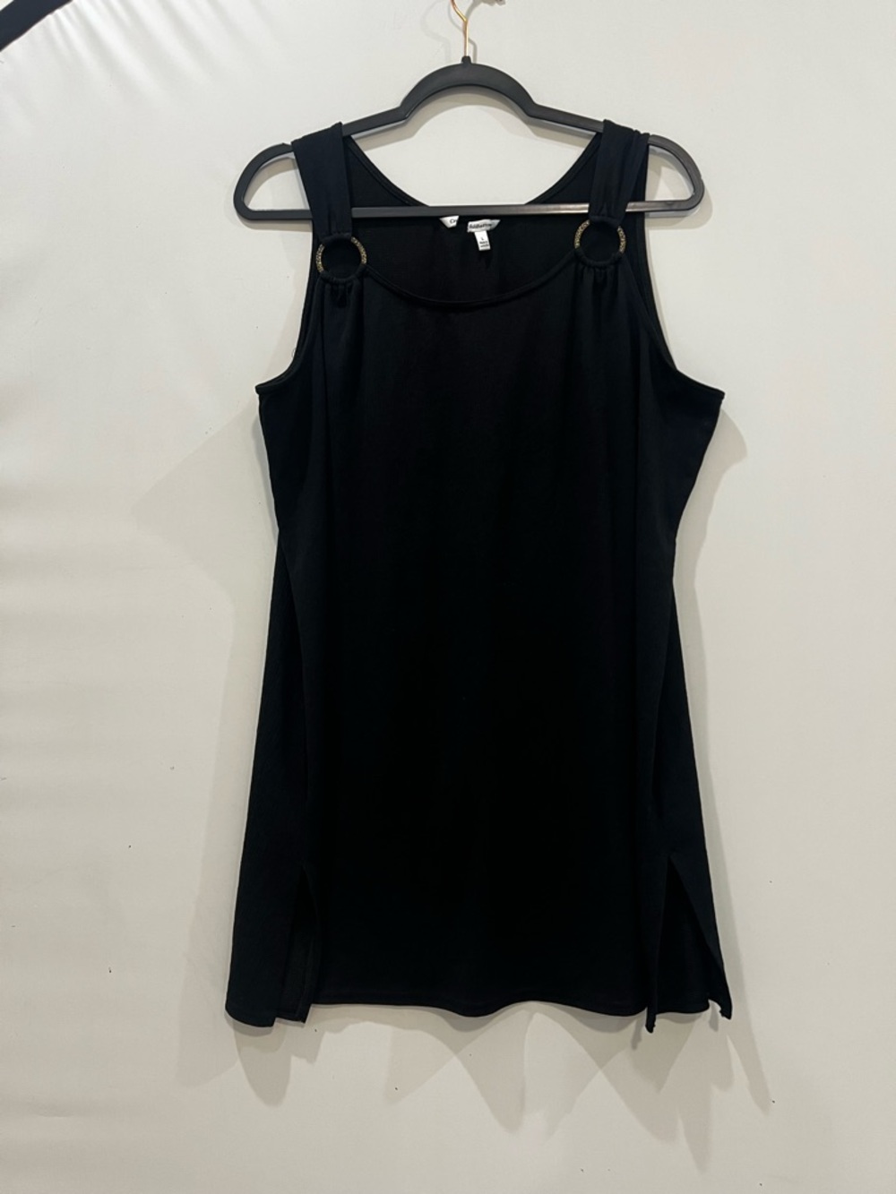 Croft Barrow Dress Womens Large Black Whimsigoth Goth Cover Up Babydoll Coastal
